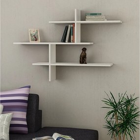 Półka ścienna – 123 cm x 80,5 cm x 22 cm – biała – płyta wiórowa pokryta melaminą