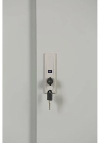 Metalowa szafa z przesuwnymi drzwiami, 2 półki, 1200 x 1200 x 450 mm, jasnoszary