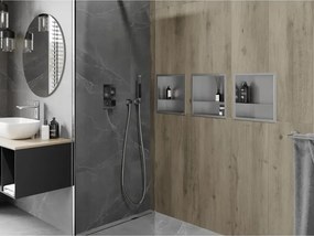 Mexen X-Wall-R półka wnękowa z kołnierzem i półką 30 x 30 cm, inox - 1910303010S