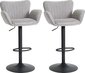 Stołek barowy MCW-M67 (zestaw 2 szt.), jasnoszary stopa czarny