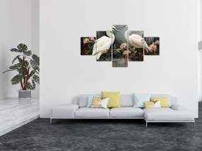 Obraz - Białe żurawie (125x70 cm)
