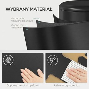 HOMCOM 20 l kosz kuchenny, metal odporny na odciski palców, pokrywa Soft-Close, pedał nożny i wyjmowany kubeł, czarny | Aosom PL