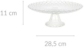Patera na ciasto, szklana, Ø 28,5 cm