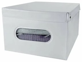 Compactor Pudełko do przechowywania składane z pokrywą SMART, 50 x 42 x 28 cm, biały, L