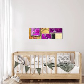Obraz abstrakcji (z zegarem) (90x30 cm)
