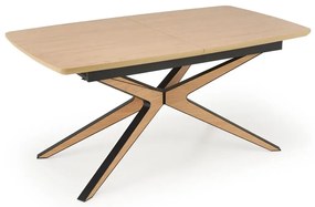 Stół rozkładany JAMES 160(220)x90 dąb naturalny/czarny HALMAR