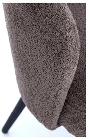 Ciemnobrązowy fotel z materiału bouclé Dieyda – Light &amp; Living