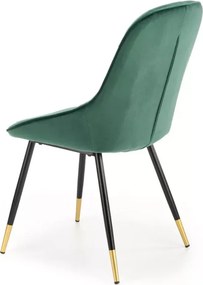 Krzesło Emerald – eleganckie, tapicerowane z nowoczesnym designem, na metalowych nogach