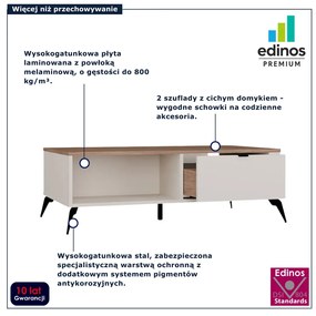 Nowoczesny stolik kawowy kaszmir + dąb castello R4-W46