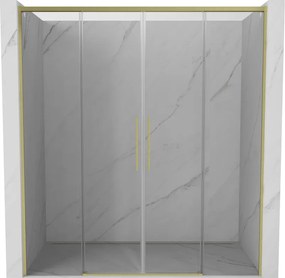 Mexen Rox Duo drzwi prysznicowe rozsuwane 180 cm, transparent, złote szczotkowane - 8C2-180-002-55-00