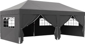 Outsunny Pawilon ok. 6x3m Stabilny Zimoodporny Pop-up Składany Pawilon z Oknami, Drzwiami na Zamek, Ściankami, Ochroną UV | Aosom PL