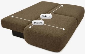 Sofa AVERIO Rozkładana Dwuosobowa Brązowa Boucle Japandi