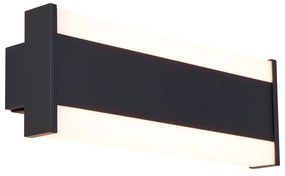 Nowoczesna lampa ścienna czarna 30cm z LED CCT IP54 - Vanya