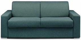 Kanapa 3-osobowa z ekspresowym mechanizmem rozkładania z tkaniny CALITO - Niebieski - Wymiary miejsca do spania: 140 cm - Materac 16 cm z pamięcią kształtu