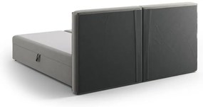 Szare łóżko boxspring ze schowkiem 180x200 cm Arendal – Cosmopolitan Design