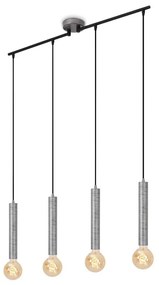 Briloner - Żyrandol na lince LONGA 4xE27/60W/230V srebrny