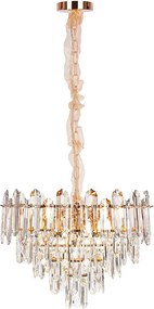 Nowoczesny żyrandol kryształowy do salonu, złoty – Okrągły 50 cm – Las Vegas