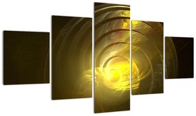 Obraz żółtej abstrakcyjnej spirali (125x70 cm)