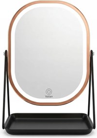 Lusterko Do Makijażu PREMIUM METALOWE Kosmetyczne PODŚWIETLANE LED | VOLAN