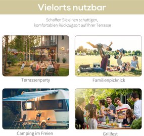 Altana Ogrodowa z Markizą Składanym Bokiem Ochrona UV Stabilna Konstrukcja 3mx25m | Aosom PL