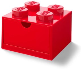 Czerwony pojemnik z szufladką LEGO®, 15x16 cm