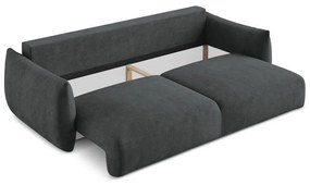 Ciemnoszara rozkładana sofa z tkaniny szenilowej 230 cm Leila – Makamii