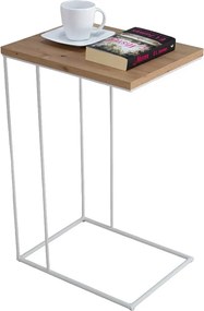 Skandynawski druciany stolik pomocniczy dąb artisan + biały C0-W23