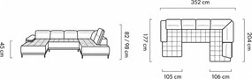 Nowoczesny narożnik Focus XL z elektrycznym siedziskiem i funkcją relax