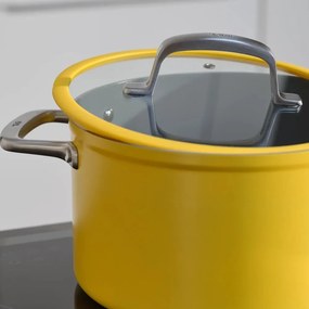 Garnek aluminiowy z pokrywką/z nieprzywierającą powierzchnią odpowiedni na indukcję 5,5 l Meda 3.0 – FABINI