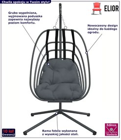 Fotel wiszący typu jajo - Opariv