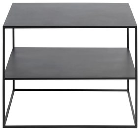 Czarny metalowy stolik 65x65 cm Pebble – Unique Furniture