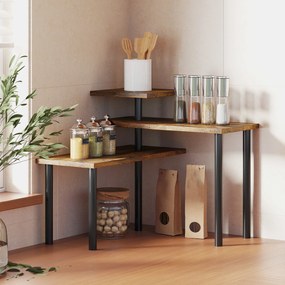 HOMCOM Regał kuchenny, Obracane regał na mikrofalówkę z 3 półkami, Industrialny regał metalowy, 40 x 18 x 36,5 cm