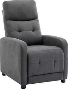 Fotel z funkcją relax tapicerowany antracytowy – JARAMILO