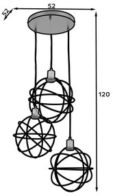 Lampa wisząca OLINTO II czarna ELTAP