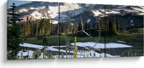 Obraz - Mount Rainier (z zegarem) (90x30 cm)