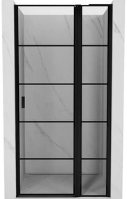 Mexen Mist L drzwi prysznicowe uchylne prawe 110 cm, czarna kratka, czarne - 8A4L-110-000-70-77-P