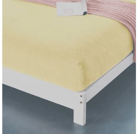 PrzytulneMieszkanie.pl Prześcieradło z mikropluszu SOFT 180x200 cm żółte