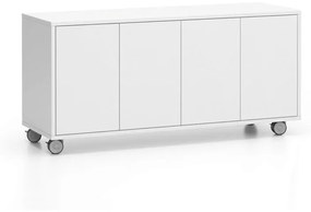 PLAN Komoda mobilna LAYERS, długa, 1200 x 400 x 575 mm, biała