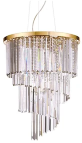 Ideal Lux - Żyrandol kryształowy na lince CARLTON 12xE14/40W/230V śr. 50 cm złoty