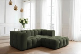 Narożnik Baloo L mini, do salonu, tkanina Tiffany, prawy, zielony