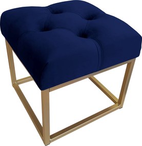Pufa CHESTERFIELD tkanina Welur loft ławka podnóżek metal : Kolor Stelaża - Złoty, Kolor tkaniny - VELVET - MG16, Typ tkaniny - Velvet