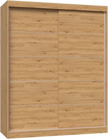 Szafa przesuwna dwudrzwiowa 160 cm dąb artisan - Stoflis 7X