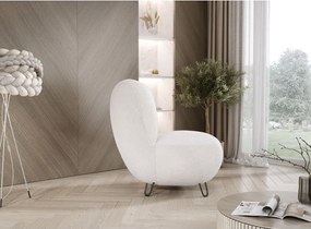 Fotel LUIS skandynawski wolnostojący na metalowych nogach w tkaninie ANTHOLOGY 01