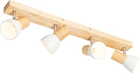 Drewniany plafon z regulowanym białym światłem 4-punktowym - Thorin