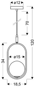 Czarna wisząca lampa w stylu glamour - M083-Indgam