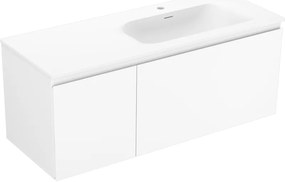 Mexen Orio szafka łazienkowa 120 cm z umywalką Vela prawą, 1S, 1D, biała mat - 91A13-12047-3-BBFF01-W23P01