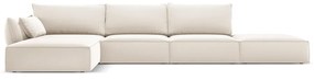 Beżowy aksamitny narożnik (lewostronny/z szezlongiem) Vanda – Mazzini Sofas