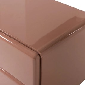 Różowa szafka nocna z połyskiem Lustra – WOOOD