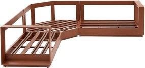 Narożny zestaw aluminiowy dla 5 osób MADRID NEW (terakotowy)