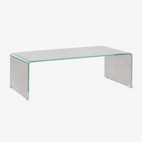 Rectangularny Stolik Kawowy 110x55 Cm Ze Szkła Hartowanego Crhis Transparent - Sklum